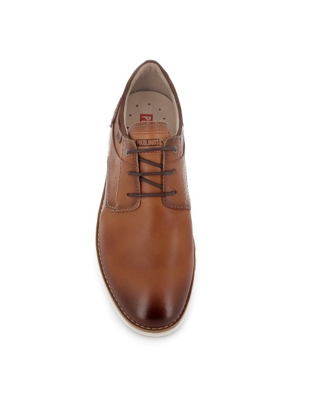 Zapato cordones de piel lisa ligero hombre brandy