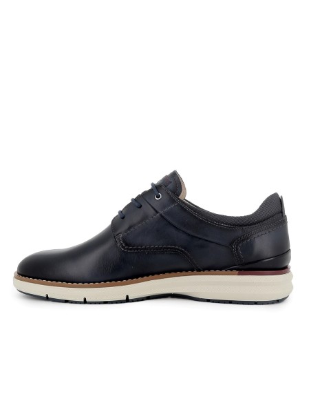 Zapato cordones de piel lisa ligero hombre azul