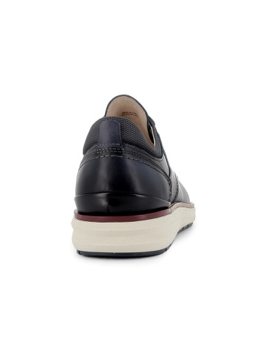 Zapato cordones de piel lisa ligero hombre azul