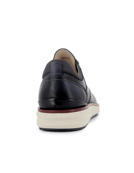 Zapato cordones de piel lisa ligero hombre azul