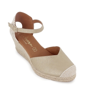 Alpargatas de yute napa hebilla mujer dorado 2
