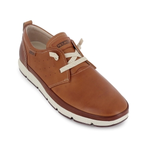 Zapato piel con bandeleta y cordones elasticos hombre brandy 2
