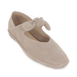 Bailarina piel lazo elastico y plantilla acolchada mujer beige 2