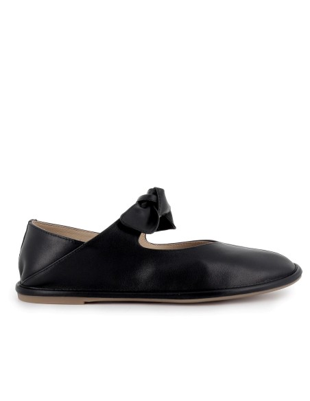 Bailarina piel lazo elastico y plantilla acolchada mujer negro