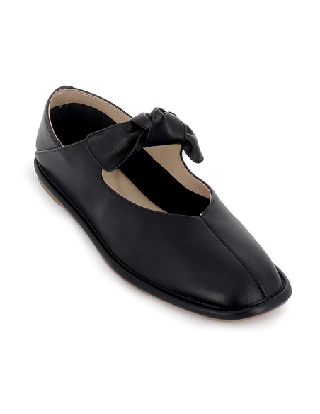 Bailarina piel lazo elastico y plantilla acolchada mujer negro