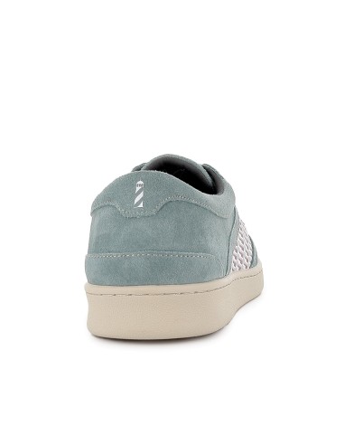 Deportivos piel serraje detalle listas hombre gris