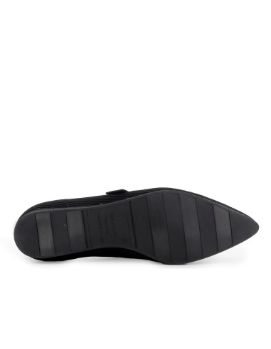 Bailarina licra y hebilla cuña baja comoda mujer negra