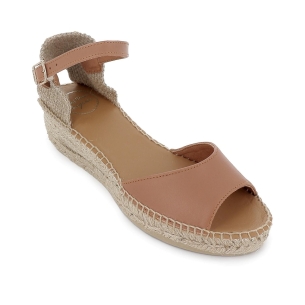 Alpargata yute piel con talon lino mujer cuero 2