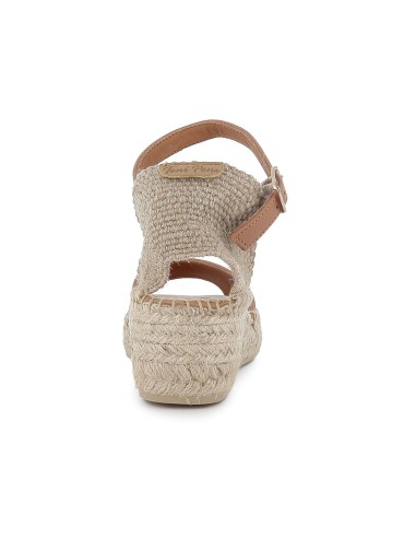 Alpargata yute piel con talon lino mujer cuero