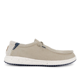 Zapato de cordones cómodos lona y suela EVA hombre beige