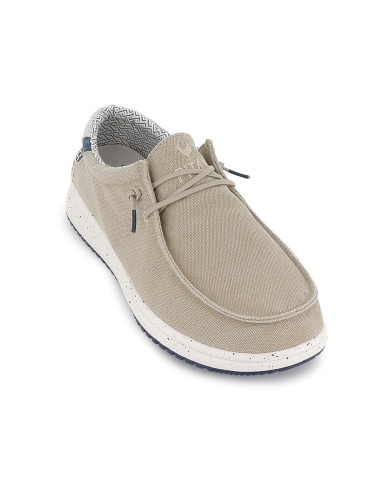 Zapato de cordones cómodos lona y suela EVA hombre beige