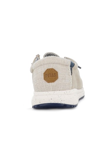 Zapato de cordones cómodos lona y suela EVA hombre beige