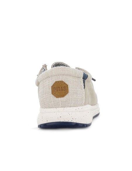 Zapato de cordones cómodos lona y suela EVA hombre beige