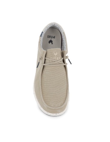 Zapato de cordones cómodos lona y suela EVA hombre beige