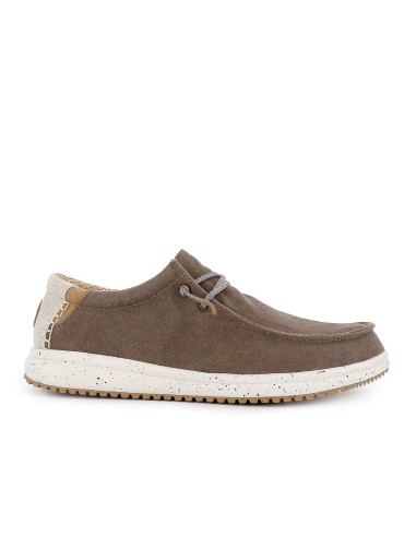 Zapato de cordones cómodos lona y suela EVA hombre taupe