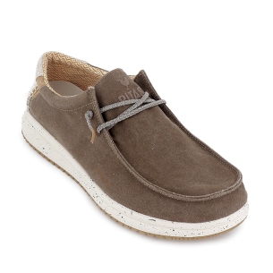 Zapato de cordones cómodos lona y suela EVA hombre taupe 2