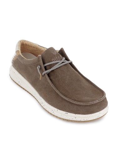 Zapato de cordones cómodos lona y suela EVA hombre taupe