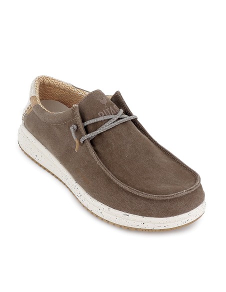 Zapato de cordones cómodos lona y suela EVA hombre taupe