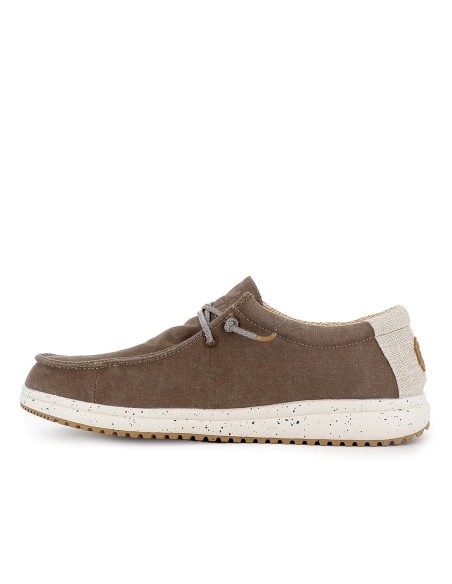 Zapato de cordones cómodos lona y suela EVA hombre taupe