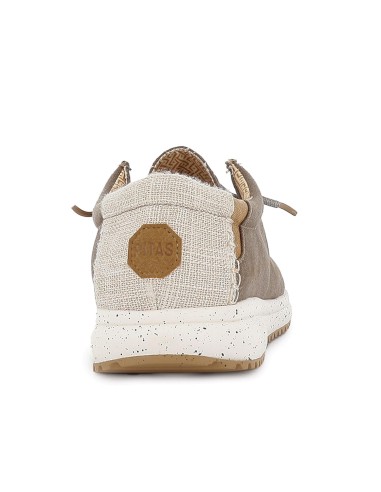 Zapato de cordones cómodos lona y suela EVA hombre taupe