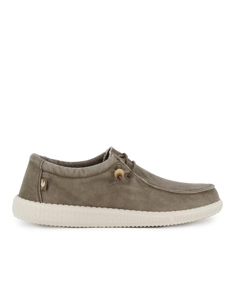 Zapatilla tipo mocasín hombre canvas verano taupe