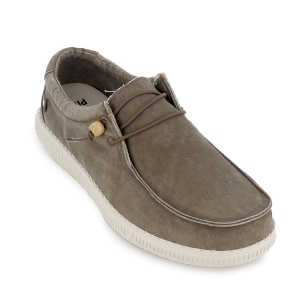 Zapatilla tipo mocasín hombre canvas verano taupe 2