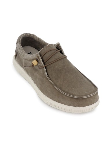 Zapatilla tipo mocasín hombre canvas verano taupe