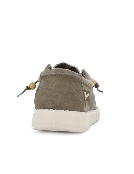 Zapatilla tipo mocasín hombre canvas verano taupe