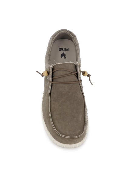 Zapatilla tipo mocasín hombre canvas verano taupe