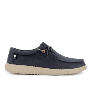 Zapatilla tipo mocasín hombre canvas verano azul marino