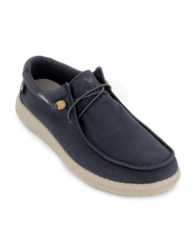 Zapatilla tipo mocasín hombre canvas verano azul marino