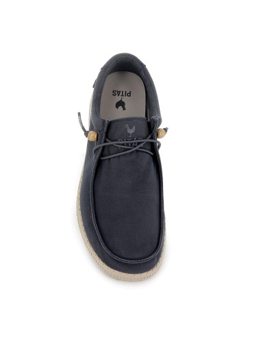 Zapatilla tipo mocasín hombre canvas verano azul marino