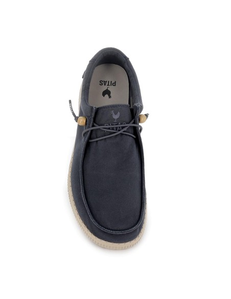 Zapatilla tipo mocasín hombre canvas verano azul marino