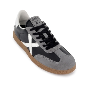 Deportiva tenis piel y serraje puntera contraste hombre negro 2