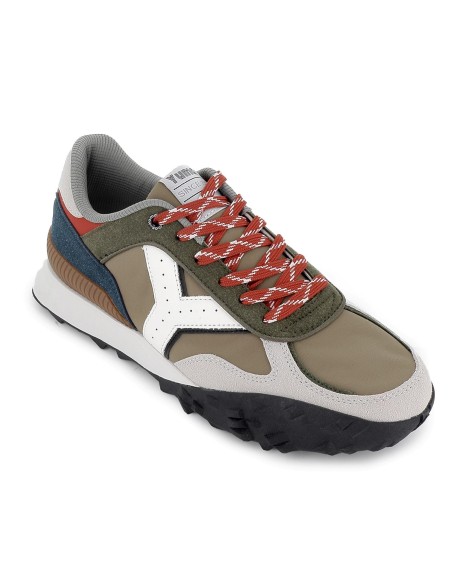 Deportiva piel napa y serraje cordones y plantilla extraible hombre verde