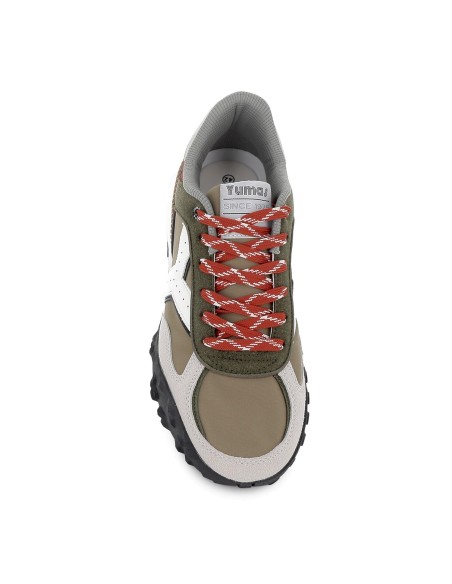 Deportiva piel napa y serraje cordones y plantilla extraible hombre verde