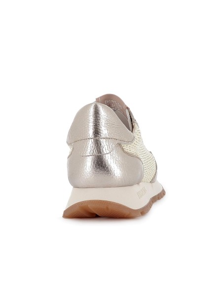 Deportivo piel combinacion rafia plantilla acolchada mujer dorado