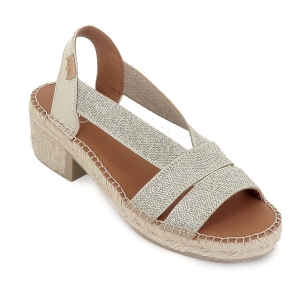 Alpargata yute piel con elasticos cosido artesanal mujer dorado 2