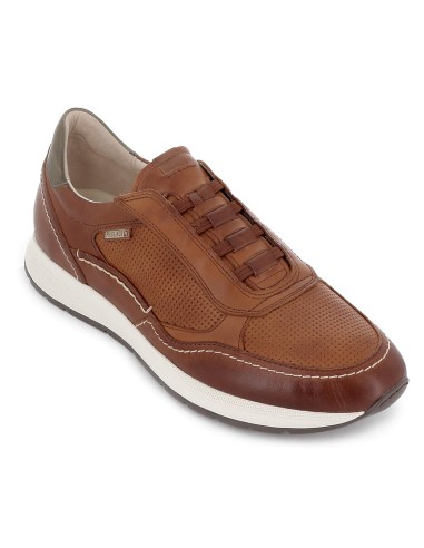 Deportivo piel combinada con cordones elasticos hombre cuero