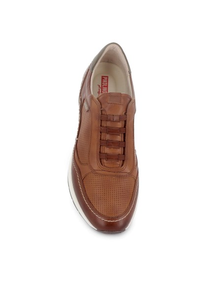 Deportivo piel combinada con cordones elasticos hombre cuero