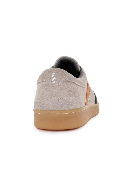 Deportivos piel serraje detalle lineas hombre beige