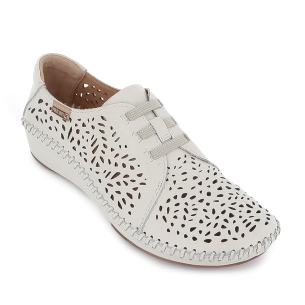 Zapato elasticos piel picados y plantilla extraible mujer blanco 2