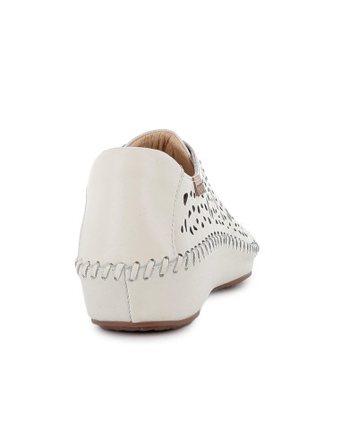 Zapato elasticos piel picados y plantilla extraible mujer blanco