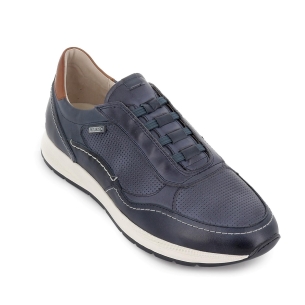 Deportivo piel combinada con cordones elasticos hombre azul 2