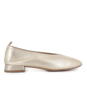 Bailarina piel grabados suave y tacon bajo 2cm mujer dorado