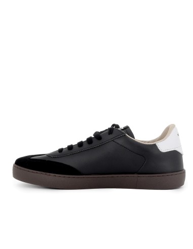 Deportivo piel contraste puntera cordones hombre negro