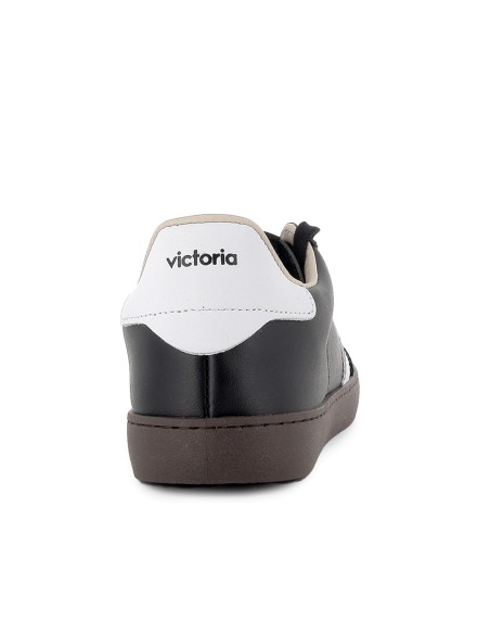 Deportivo piel contraste puntera cordones hombre negro