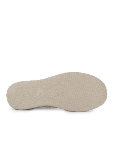 Mocasin textil lino bordon pala y cordones hombre taupe