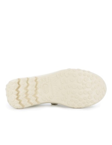 Zapato con correa piel y rejilla  velcro cuña ligera mujer dorado