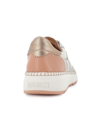 Zapato sport piel picados laser cordones mujer blanco